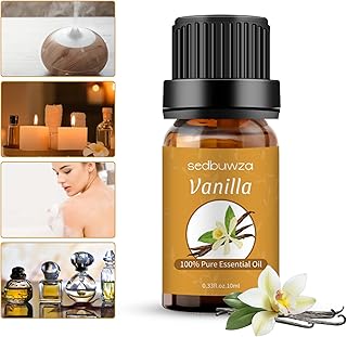 Vanilla Essential Oil for Aromatherapy 100% Pure and Natural Vanilla Essential Oils for diffusers for Home Vanilla Oil for Diffuser - 10ml Vanilla Fragrance Oil