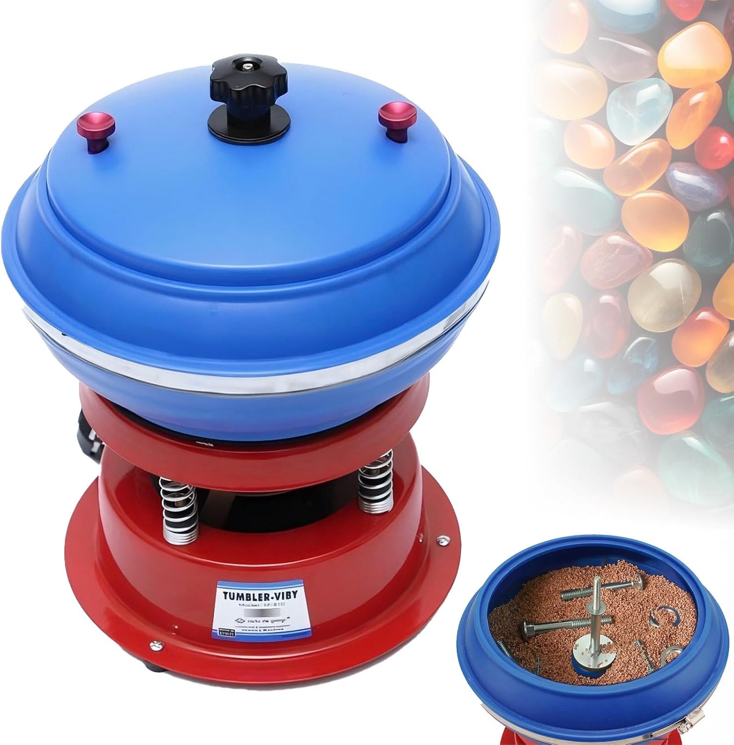 Jewellery Polishing Machine 30W Mini Rotary Polisher for Jewelry Making, 3L Electric Vibrating Tumbler High-Frequency Precision Tool for Grinding and Polishin