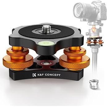 K&F CONCEPT Aluminium Levelling Base for Tripod Head with 3/8 Screw