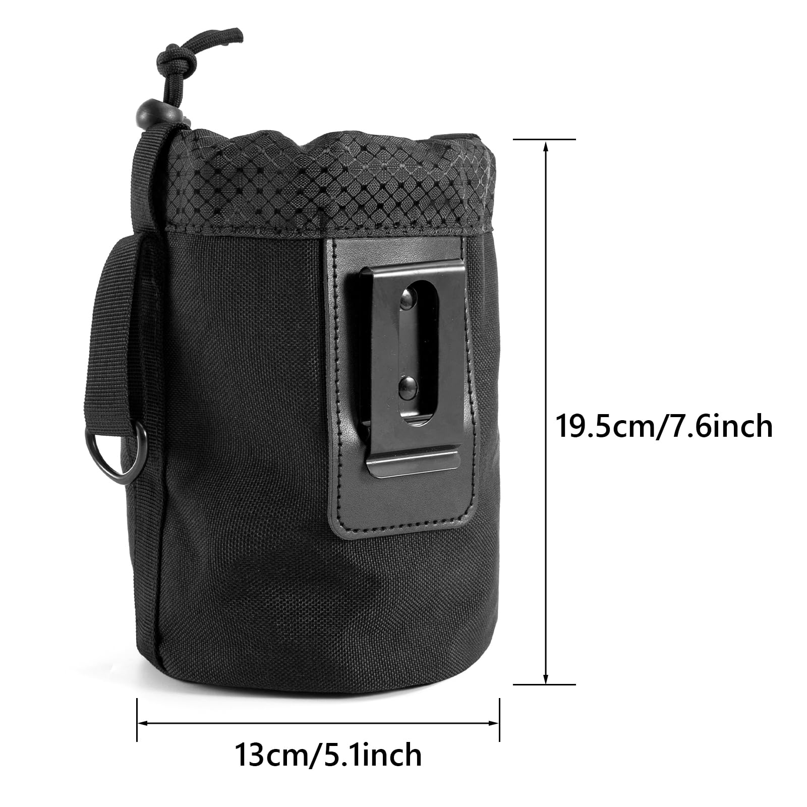 Tool Pouch for Screws and Nails,Wear Resistant Small tools Storage Bag with Metal Belt Clip Attachment For Builders Electrician's Hammer Frame And Nail Bag Organizer 13 x 19.5cm(Black) - Image 3
