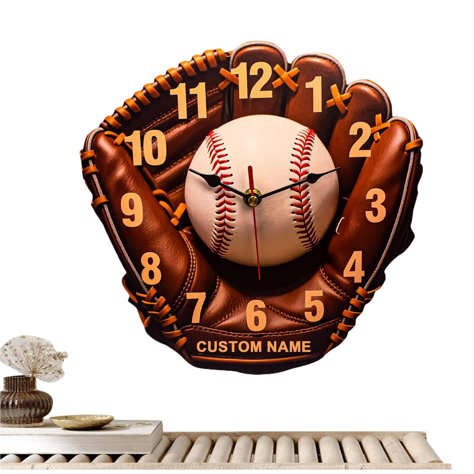Horloge murale de baseball silencieuse pour décoration de maison