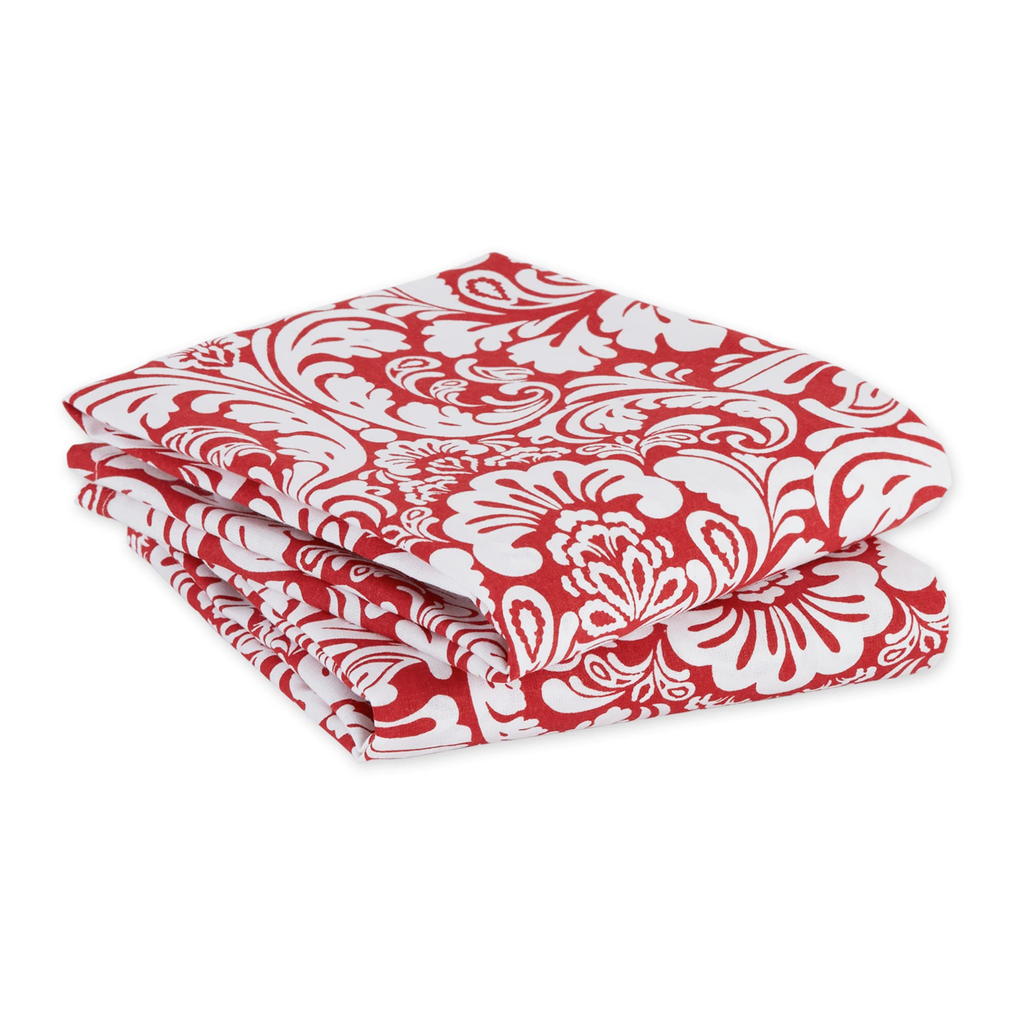 DII Cotton Damask Kitchen Dish Towels, 28 x 18 Set of 2, Low Lint Decorative Tea Towel for Everyday Cooking and Baking-Tango Red - Image 3
