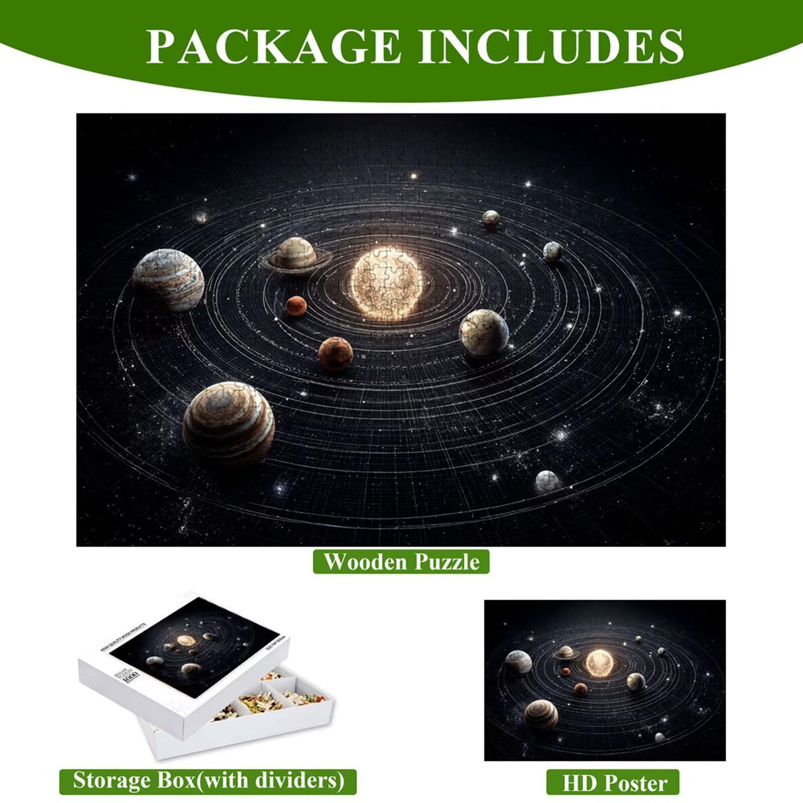 Puzzle 5000 Pièces - Univers & Planète - Puzzle en Bois Durable avec Lettres au Dos - Jeu sans Poussière avec Affiche - Modèle pour Collectionneurs et 14 Ans et Plus (181x105cm) P3#566