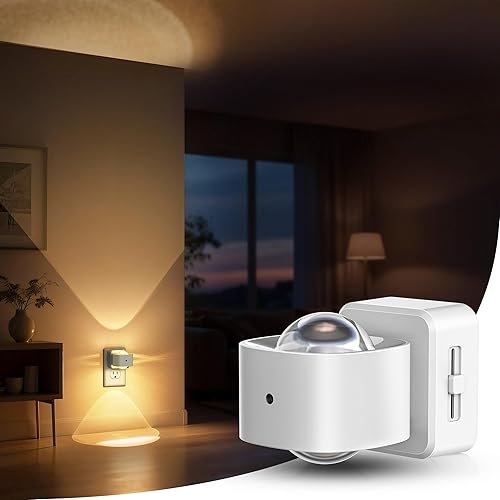 Miniatura 37 de Briignite Luz nocturna, luces nocturnas enchufables a la pared, proyector LED, luz nocturna blanca suave para dormitorio, brillo regulable, luz
