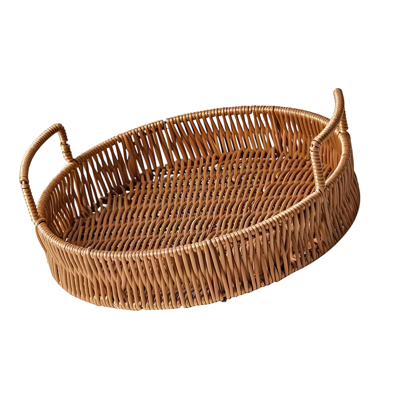 NEWFT Decorative Wicker Basket for Fruits Snacks and Small Items Storage Living Room Decorative Treat Bowl