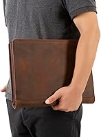 Vista 4 de Cartera de cuero personalizada, carpeta vintage grabada, carpeta de 3 anillas, padfolio personalizado hecho a mano para mujeres y hombres, caqui