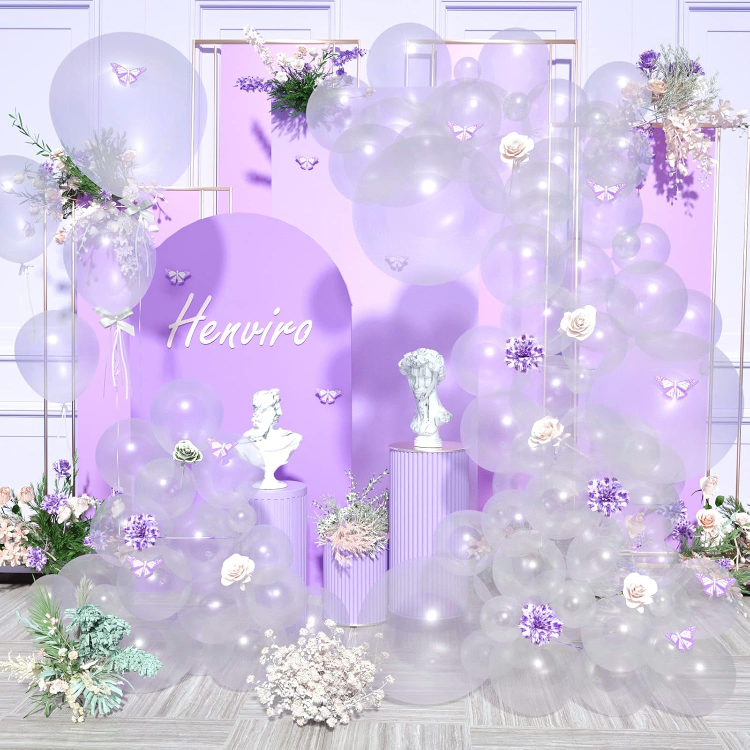 Henviro Clear Party Balloons 154 Pcs 5/10/12/18 Inch