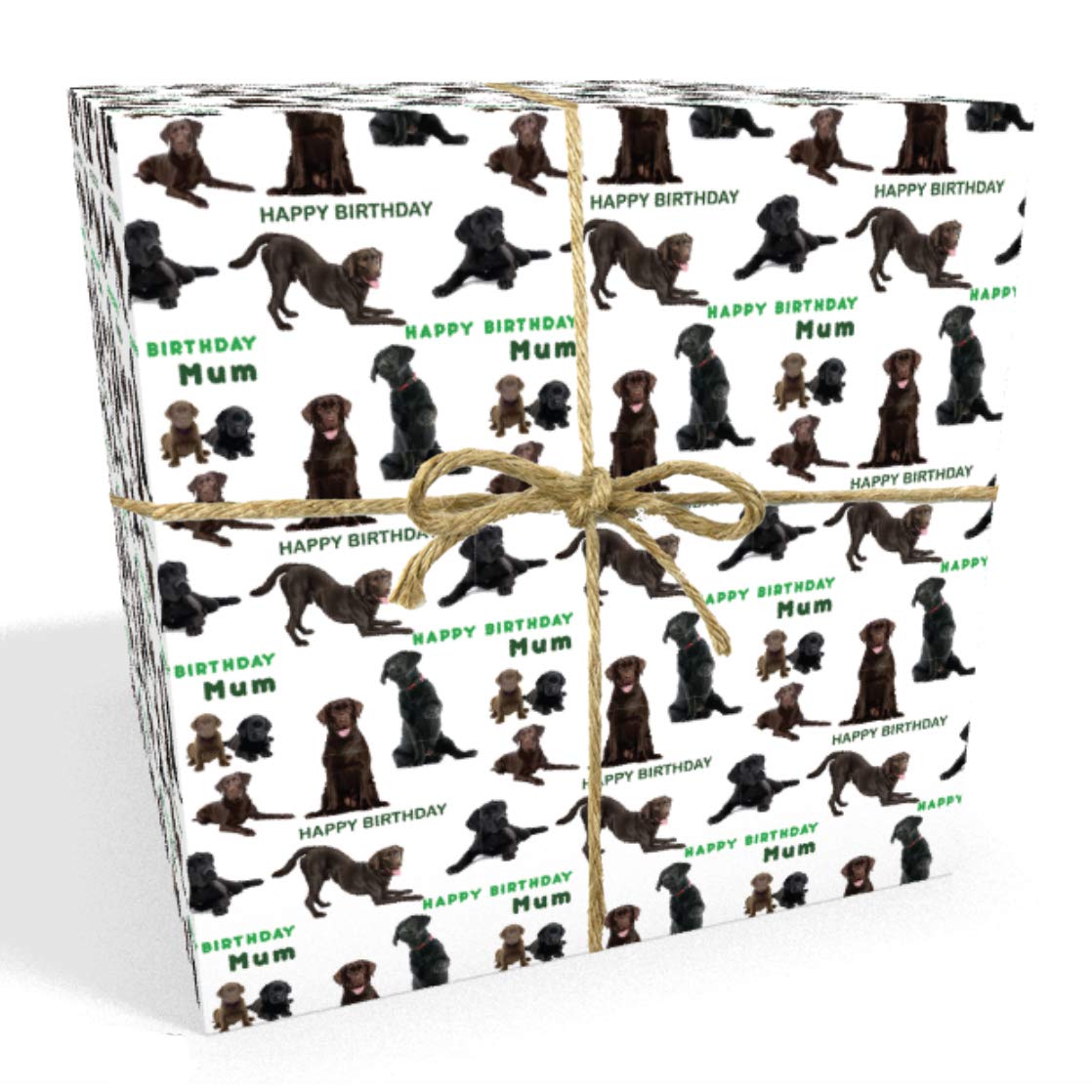 Labradors Personalised Birthday Wrapping Paper with 2 Tags