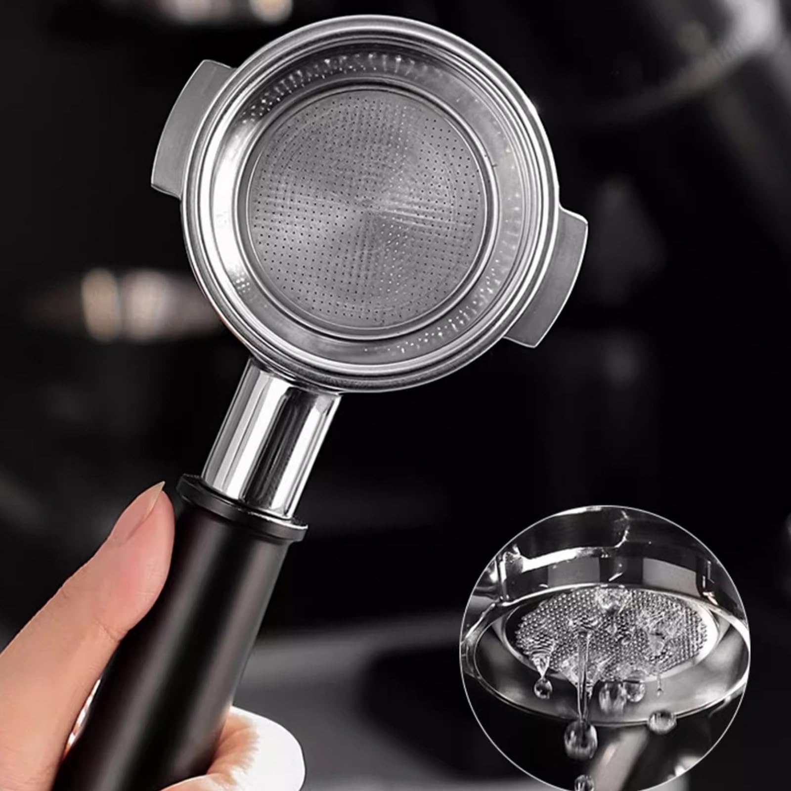 Edelstahl Bodenloser Portafilter Espresso Maschinenfilterhalter Professionelles Kaffeezubehör Werkzeug Edelstahl
