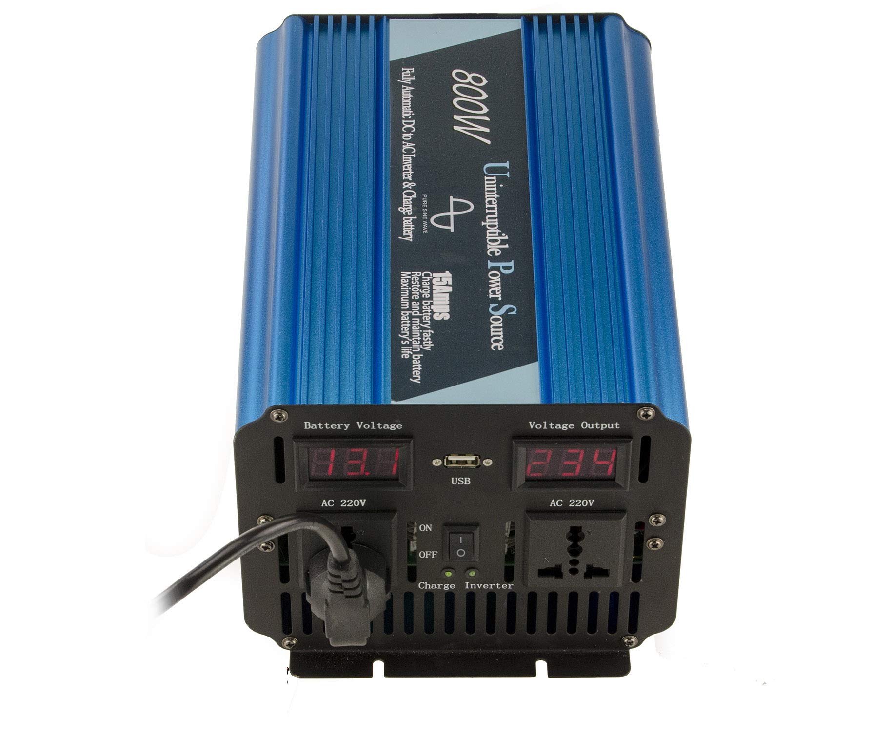 KALEA-INFORMATIQUE Convertidor de tensión de 12V a 220V con Fuente de alimentación DC UPS y Onda Pur Sinus Potencia 800 Watts - Fuente DE ALIMENTACIÓN ININTERRUPTIBLE