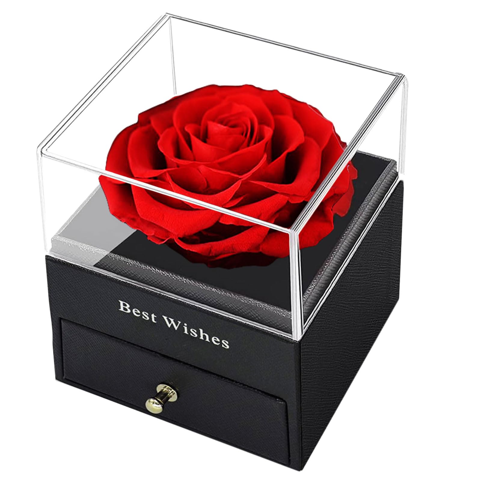 Forever Red Rose Gift Box,Eternal Flower, Preserved Rose, Infinity Real Rose Gift for Girlfriend, Women, Mom, Wife on Christmas, Valentine's Day, Mother's Day, Birthday, Anniversary, Thanksgiving