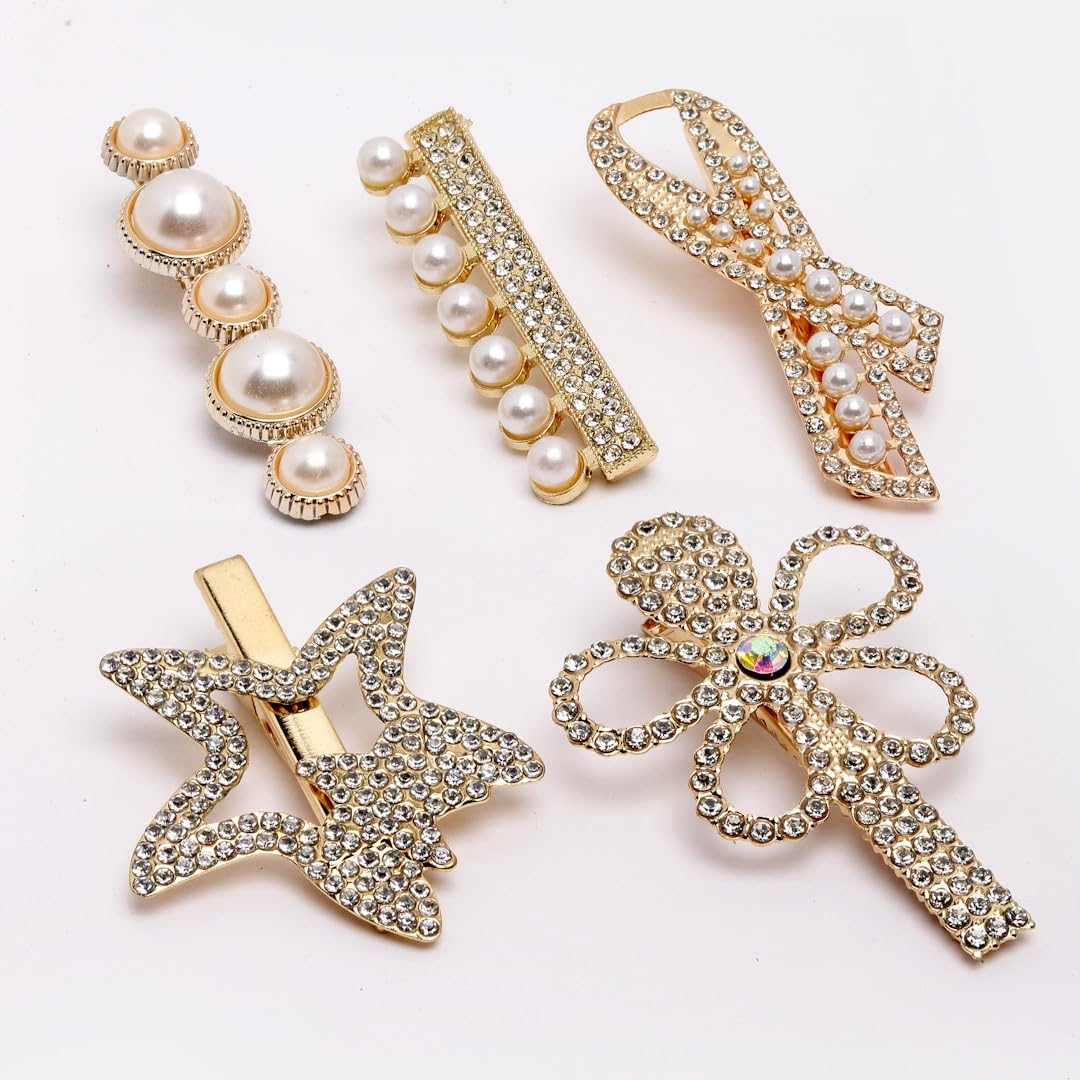 VOGUE PANASH Women Set of 5 Embellished Alligator Hair Clip (B0D7SCHXQD) Amazon Price History, Amazon Price Tracker