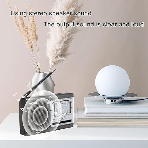 Miniatura 4 de XHDATA D219 Radio portátil AM FM de onda corta funciona con pilas, pequeña gran radio de recepción con buen sonido, conector de auriculares para
