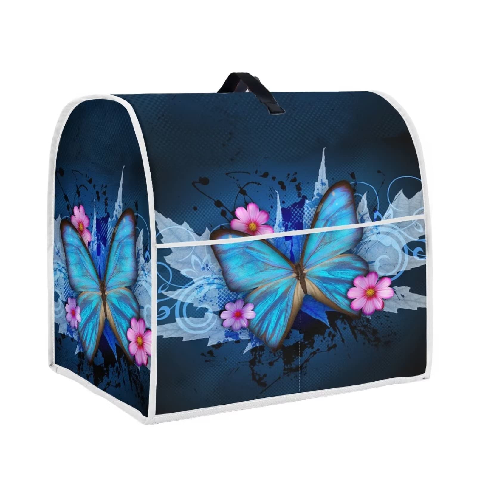 HUISEFOR Blue Butterfly Dustproof Cover Compatible with 4.5-5 Quart Stand Mixer, Fashion Washable Mixer Covers Kitchen Appliance Cover Universal Fit Coffee Maker Blender Juicer