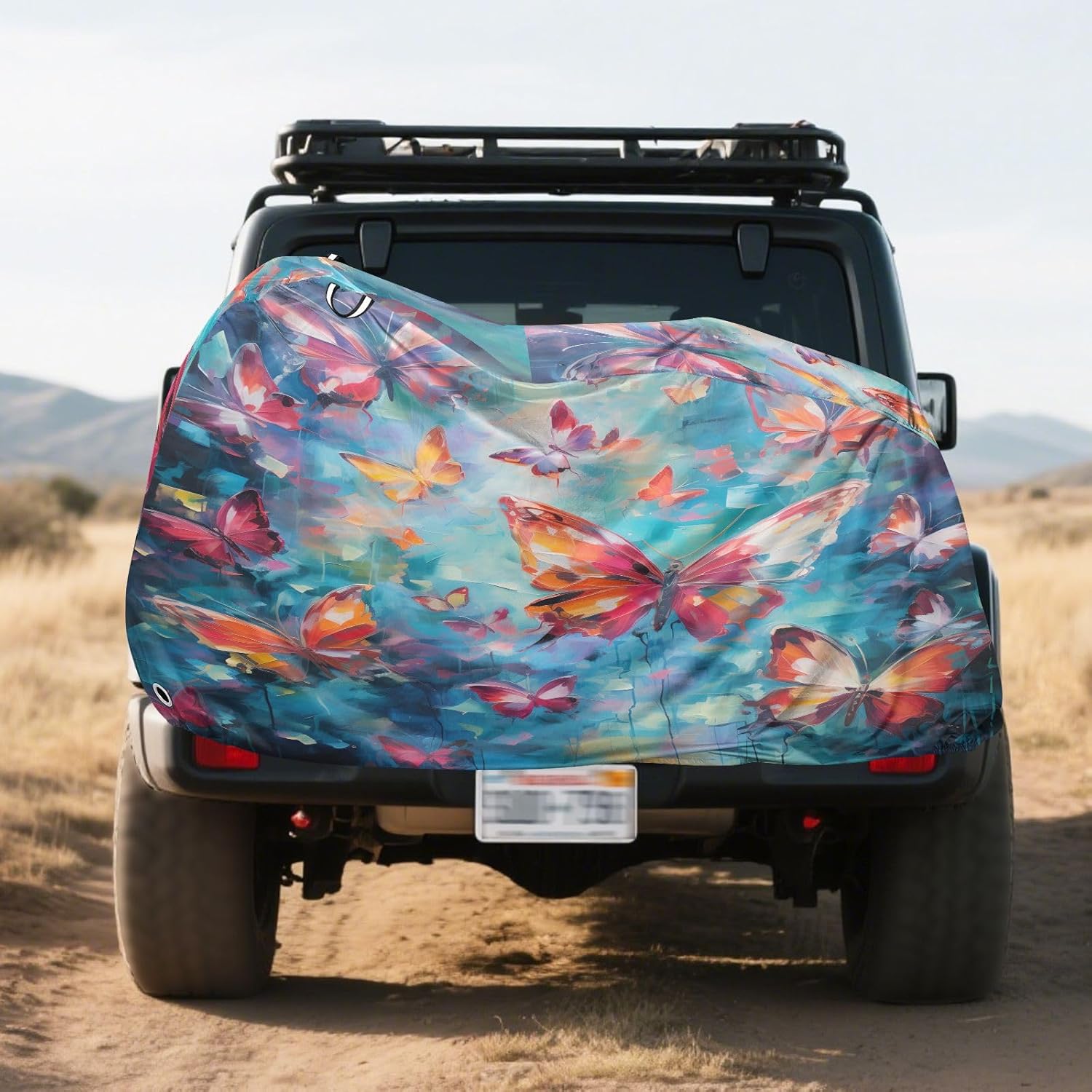 ALAZA Butterfly Painting Bike Cover Waterproof Outdoor Ebike Bicycle Covers Tarp Protection for 1/2 Bikes, Sun UV Dust Wind Proof