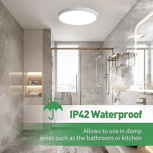 Miniatura 4 de 4PK - Lámpara LED de techo empotrada de 9 pulgadas, 18 W, 1860 LM, 3000 K4000 K6000 K CCT seleccionable, panel plano redondo de bajo perfil, luz de