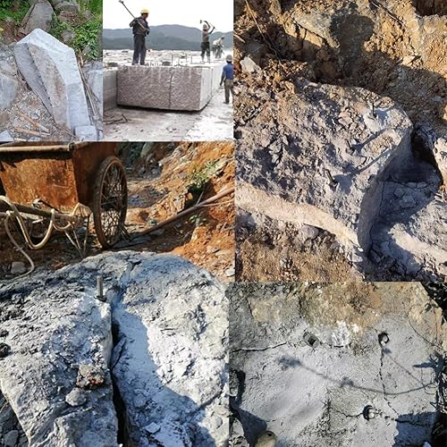 Miniatura 4 de Cuñas de división de rocas, cuñas de piedra pesada, cincel de hierro y herramientas de separación de rocas. Estas herramientas de cuña y plumas