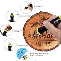 Vista 4 de Máquina de pirografía Quemador de madera de temperatura ajustable, juego de herramientas de pirografía de madera para pirografía de quema de madera