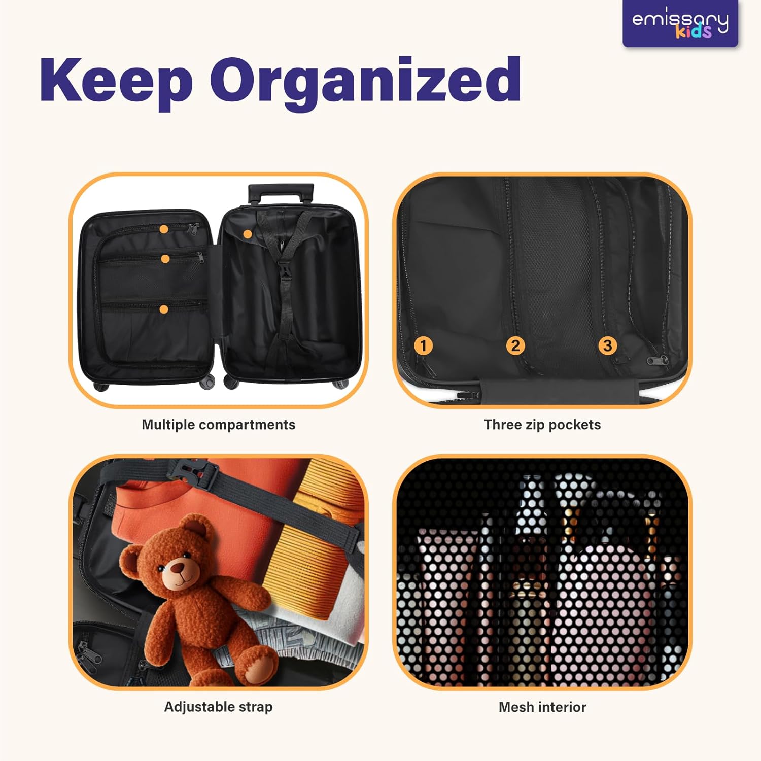 emissary Kids Luggage Set With Wheels For Boys Girls, Toddler 16’’ Hardside Suitcases With Backpack, Puppy Kids Carry on Luggage Set, Children Rolling Suitecase Airline Approved