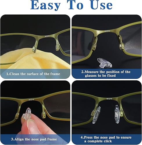 Miniatura 4 de 10 pares de almohadillas de nariz de silicona suave de repuesto para gafas, kit de reparación antideslizante a presión para lentes de sol (NP-06P,