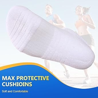 SockWaddles Trainer Socks for Men & Women, 6 Pairs, Cushioned running | 80% cotton with ventilated mesh and a cushioned footbed; arch support and a secure Y-heel suit running and sports.