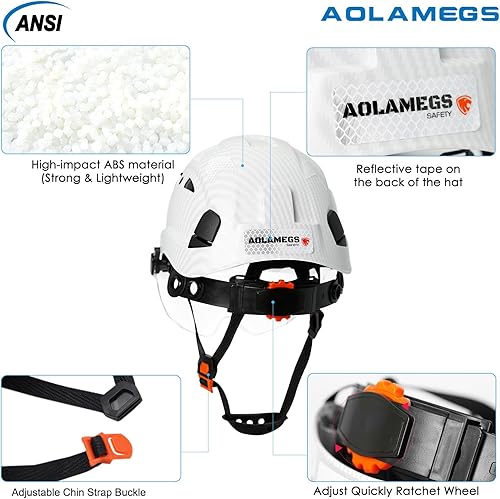 Miniatura 5 de Cascos cascos con patrón de fibra de carbono  Construcción aprobado por la OSHA, ANSI Z89.1 Tipo 1 Clase C Casco de seguridad ajustable ventilado