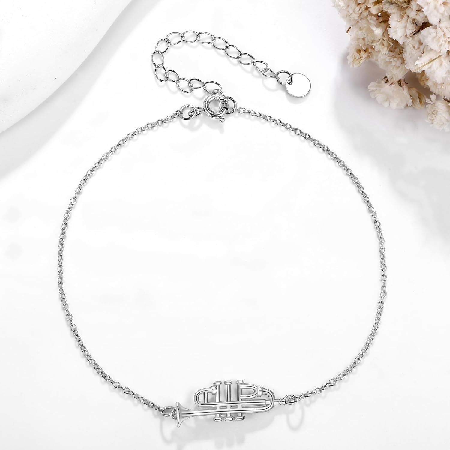 URONE Trumpet Bracelet 925 Sterling Silver Instrument Bracelet Music Trumpet Jewelry Gifts For Women - Image 4