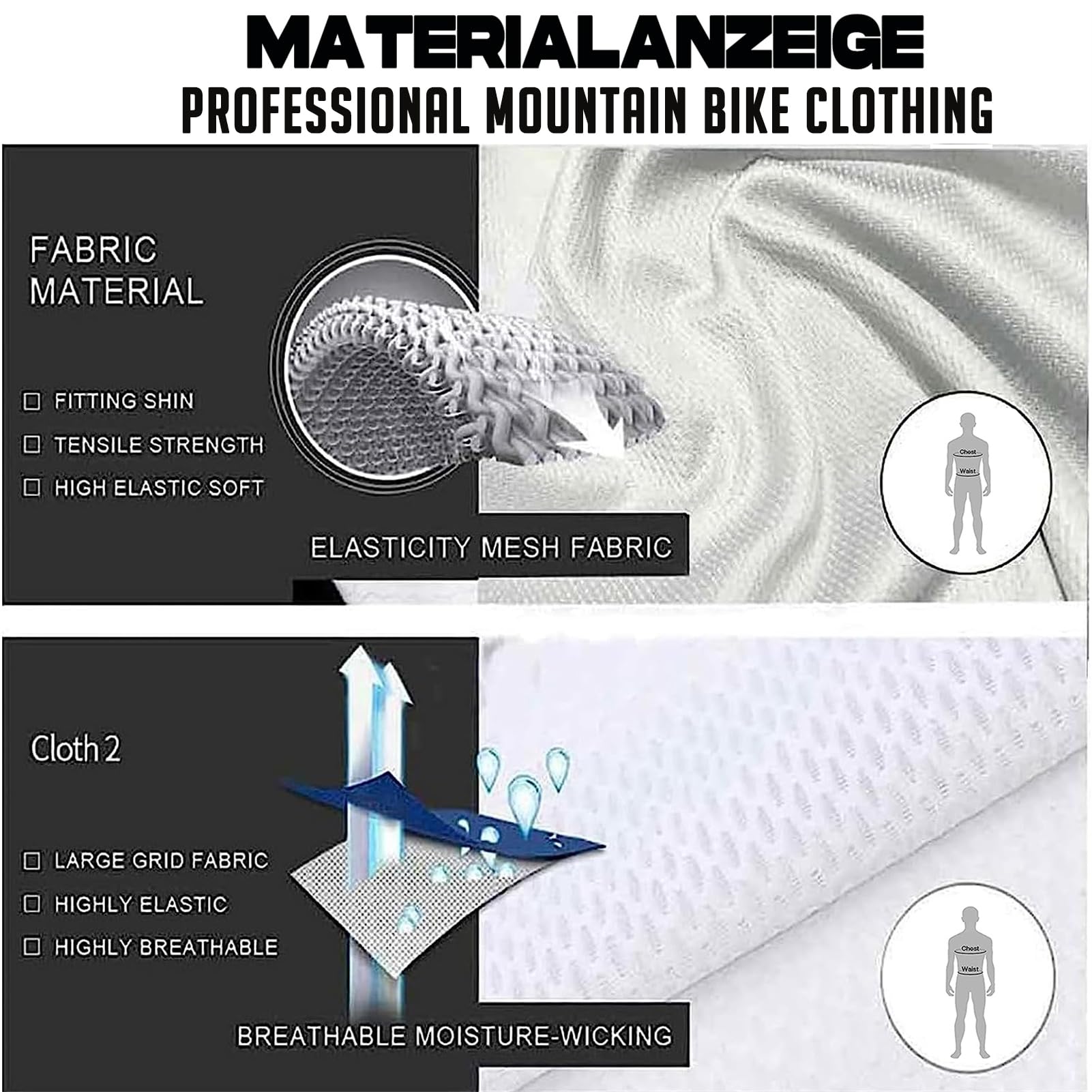 Abbigliamento Completo Ciclismo Uomo Estivo Tuta Bici da Corsa Professionale Maglia MTB + Pantaloncini Imbottiti con Gel 9D,Salopette Pantaloncini Corti