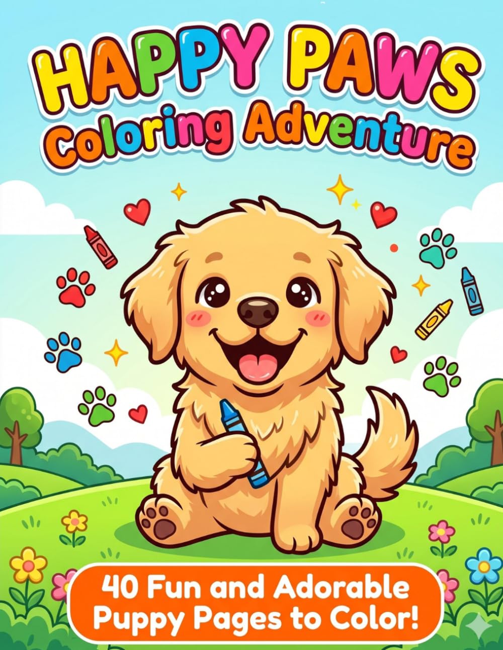 Happy Paws Coloring Adventure: Cute Puppies to Color & Smile: Fun Puppy Coloring Book for Kids Ages 4–8 | 40 Adorable Dog Designs for Creativity, Relaxation & Joy (ARTizbek Coloring Book Collection)