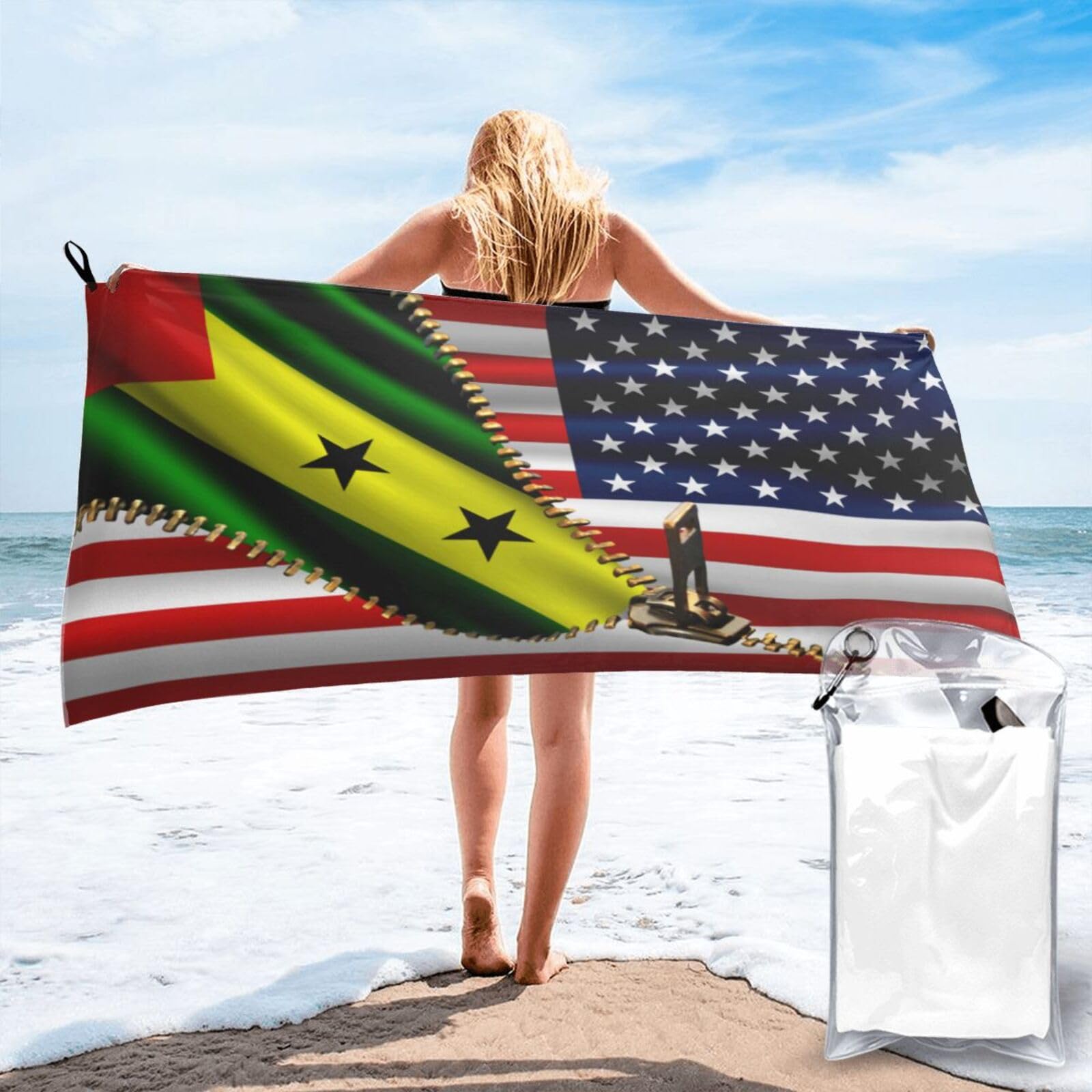 Drap de plage léger serviette piscine séchage rapide 70x140cm