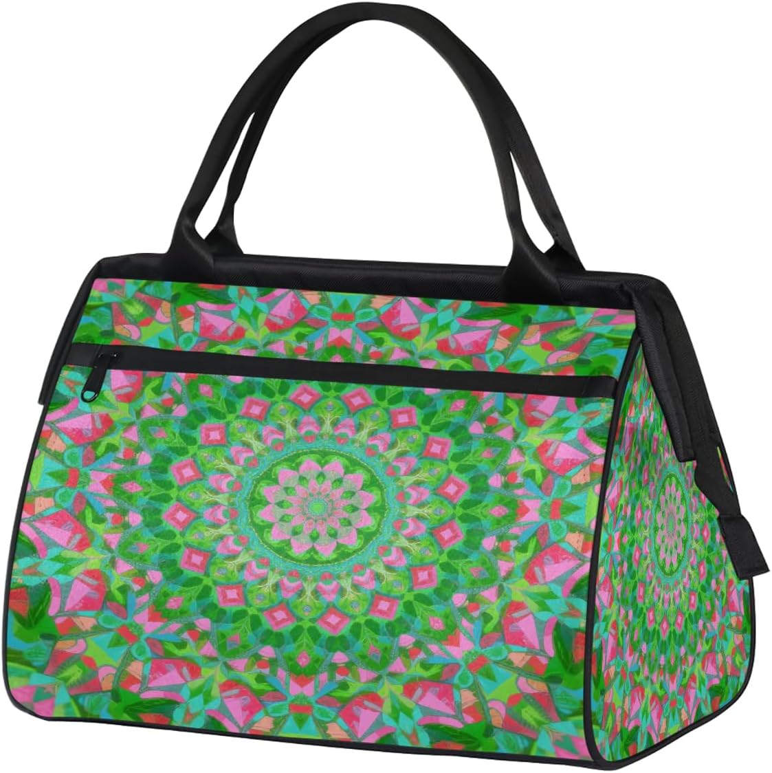 Travel Gym Bag - Pink Mandala Large Capacity Tote for Men Women - Shoulder Weekender Bag for Travel Yoga School - Mommy Hospital for Labor Delivery