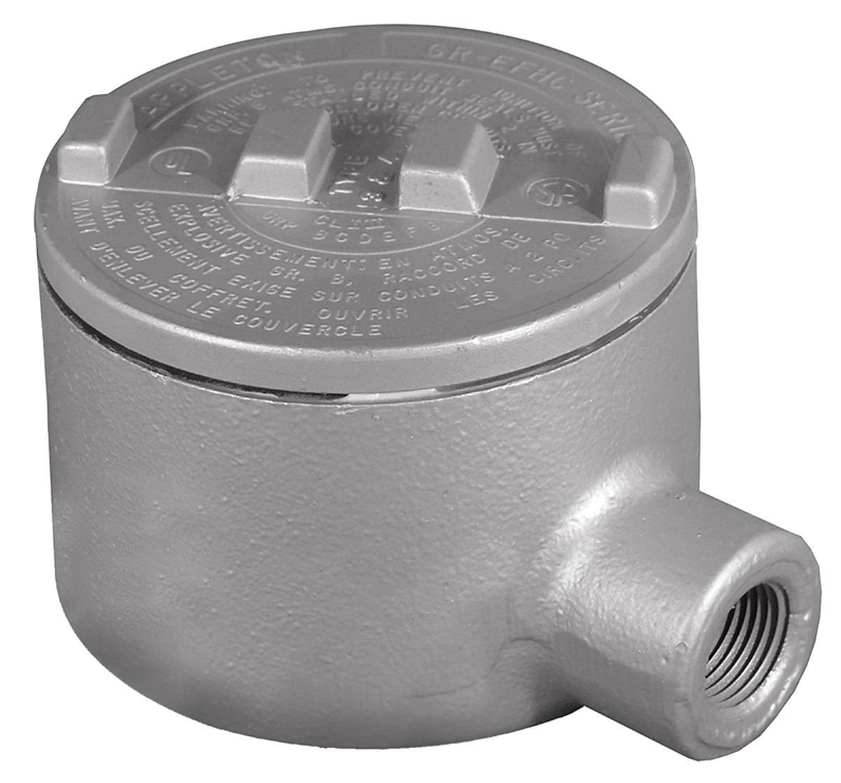 Appleton GRE50-A pojemnik wylotowy przewodu, niebezpieczne miejsce, E, aluminium, piasta 1/2 cala
