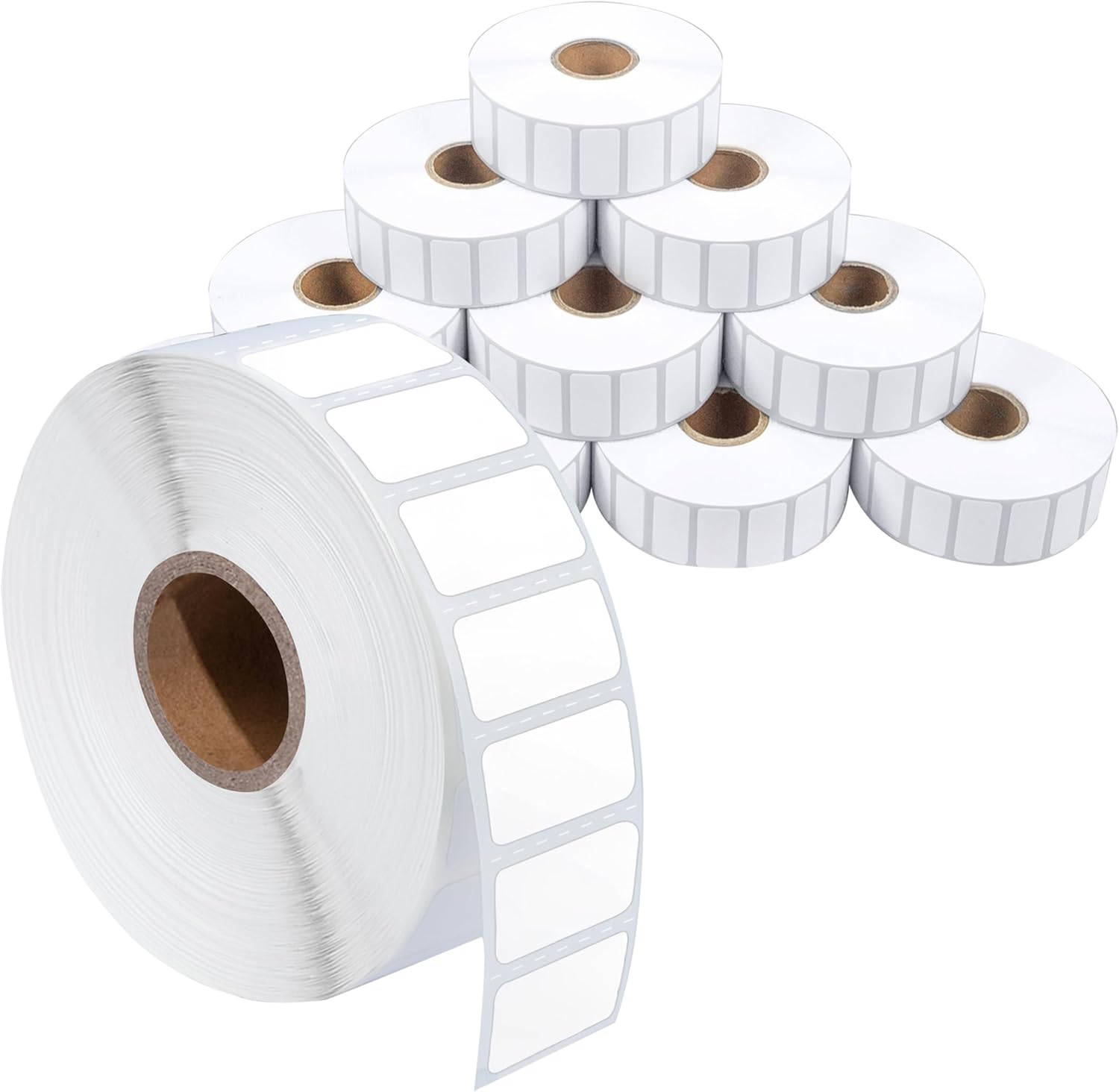 Spartan Industrial - 1" X 0.5" Direct Thermal Labels (24000 Count, 10 Rolls) - Barcode Stickers, SKU Labels, Small Item Identification - Compatible with Zebra Printers, NOT Rollo Compatible