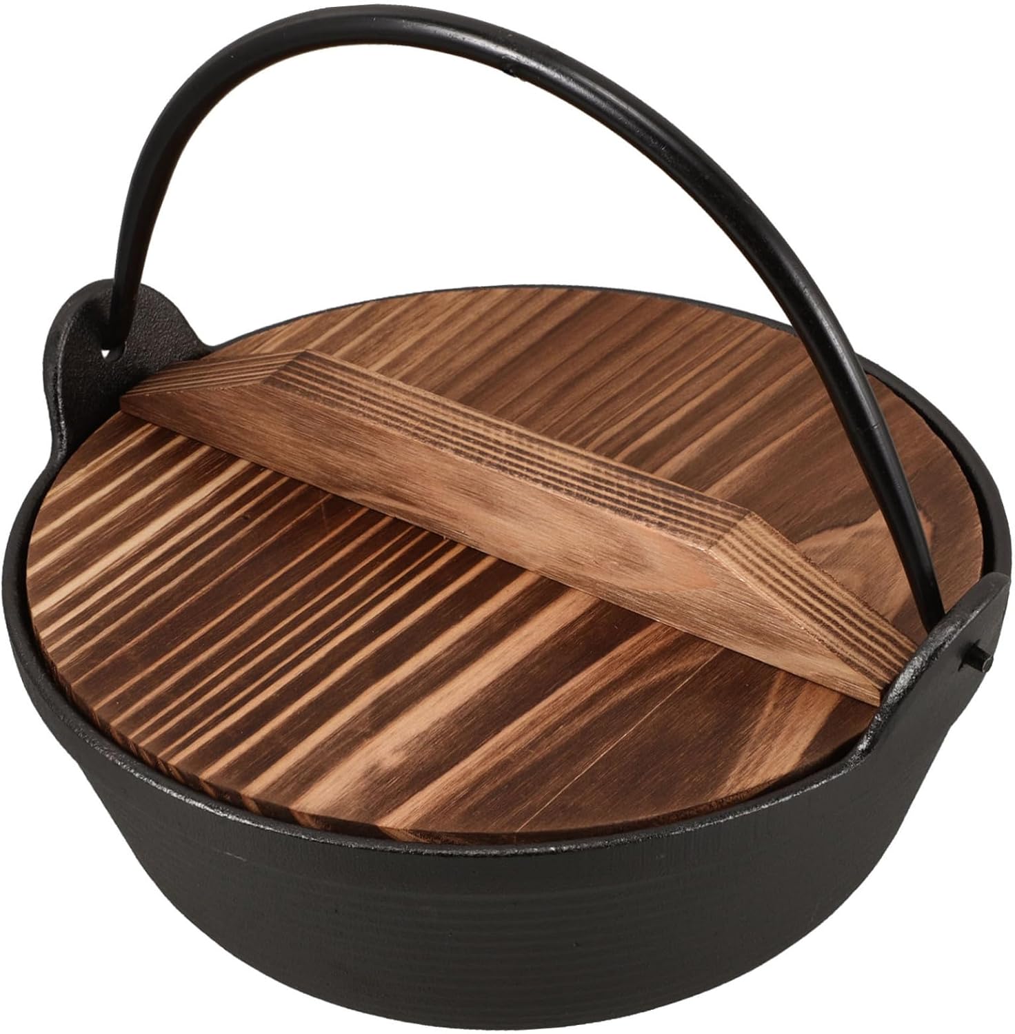 1set Japanese Cast Iron Soup Pot Outdoor Camping Cooker Hanging Design for Easy Storage for Camp Cookware and