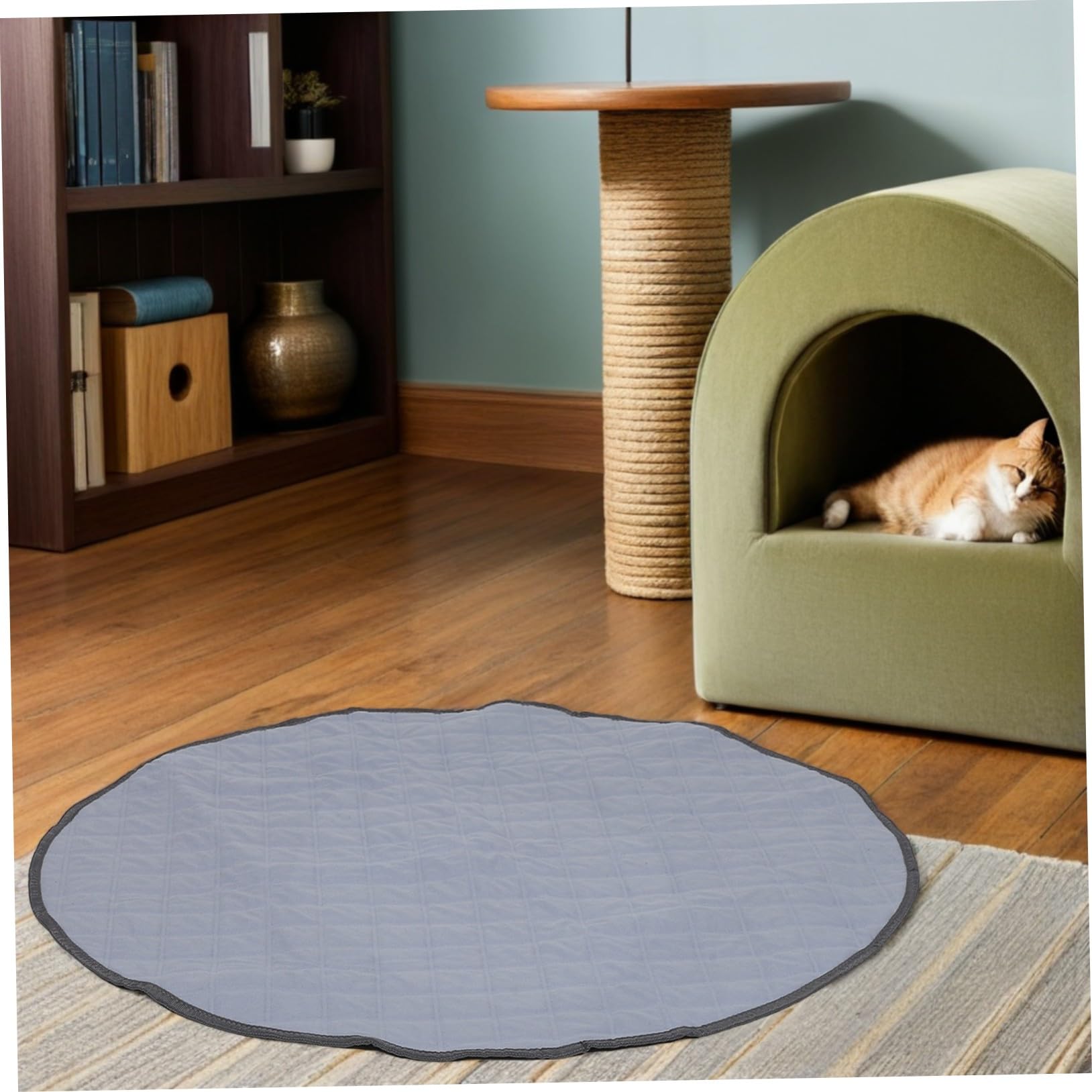 Pianerottolo Igienico Rotondo Lavabile Per Animali Domestici Piccoli Tappetino Assorbente Riutilizzabile e Antiscivolo Per Cani Gatti Conigli Addestramento Alla Toilette e Viaggi