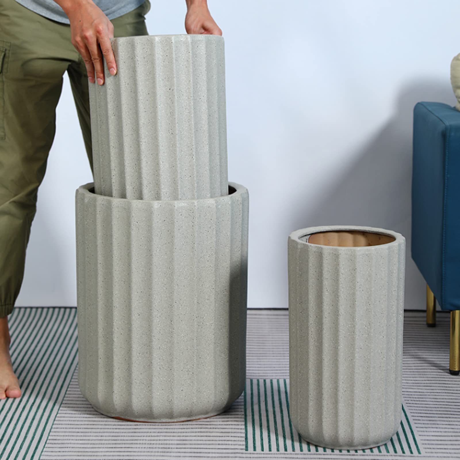 Vasi da Giardino Vasi per fioriere in Ceramica Geometrica, Vaso da Fiori Stile Puntini d'inchiostro con Foro di drenaggio per Piante grasse Serpente Orchidea Cactus