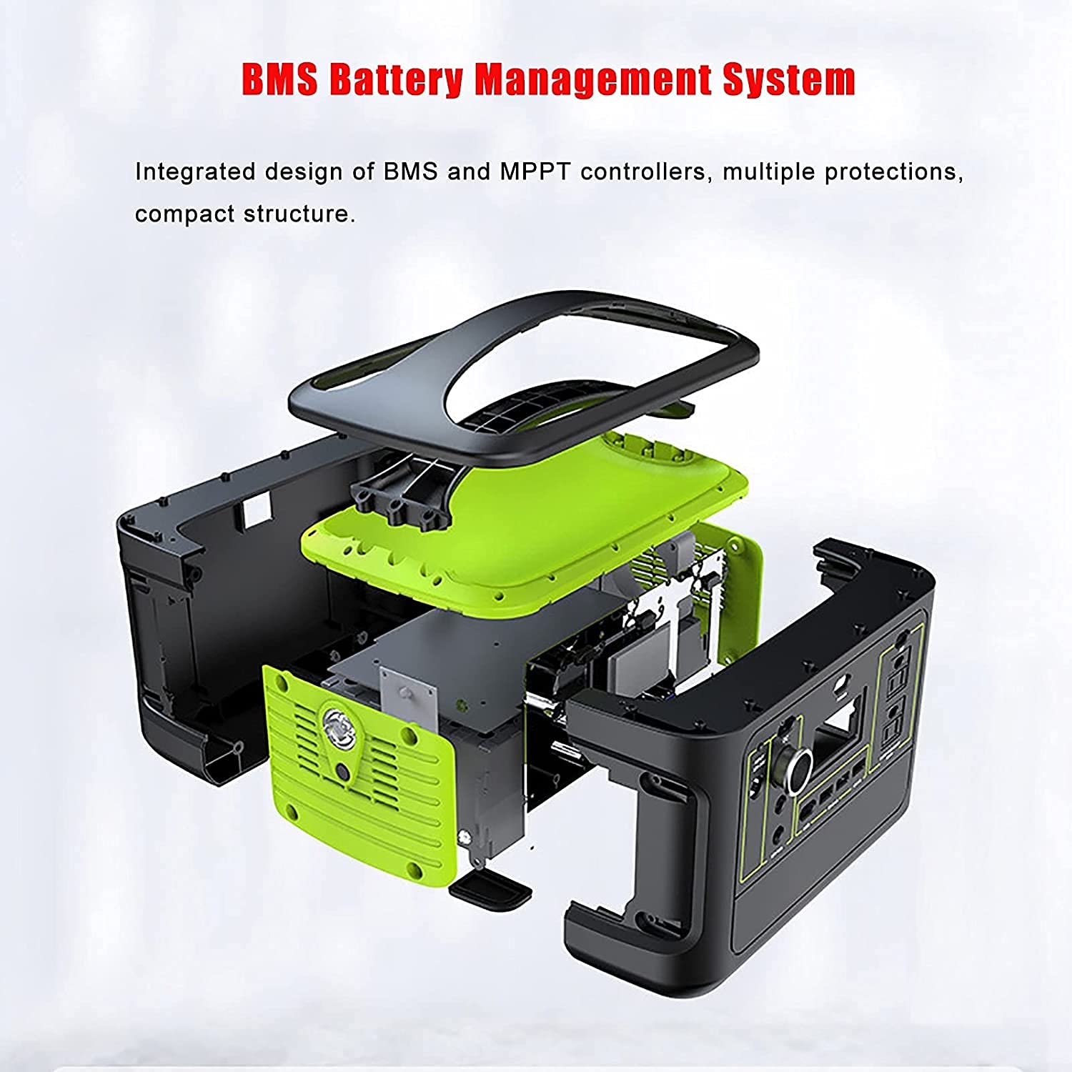 Générateur de Centrale électrique Portable, Alimentation d'urgence extérieure, Grande capacité de 153 600 mAh, Valeur de crête de 1 000 W, Sortie d'onde sinusoïdale, Plusieurs méth