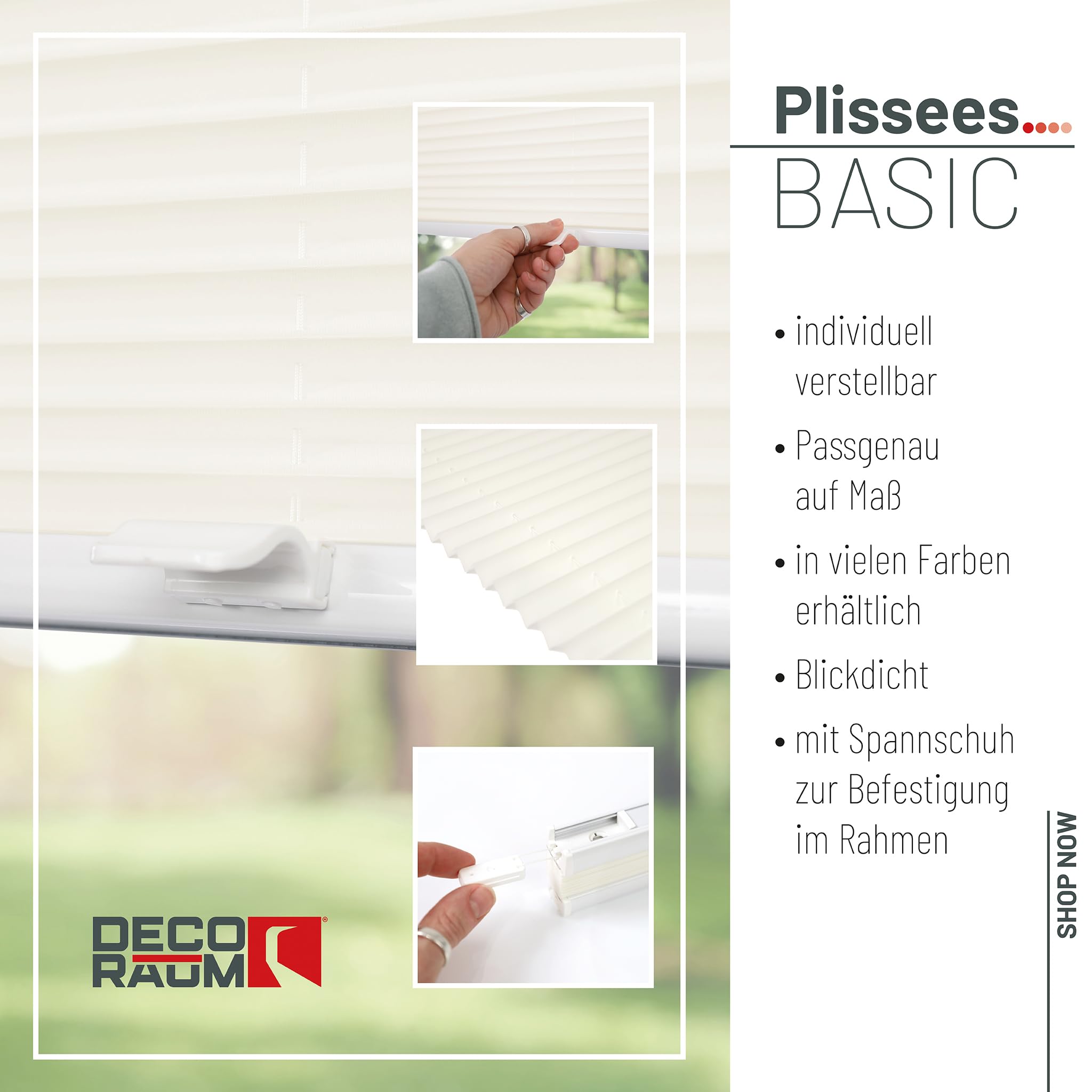 Deco-Raum Store plissé sur mesure Vanille pour fenêtre Plisseerollo volet roulant occultant pliable protection solaire translucide pour fenêtre et porte L: 71-80 cm, H: 201-250 cm