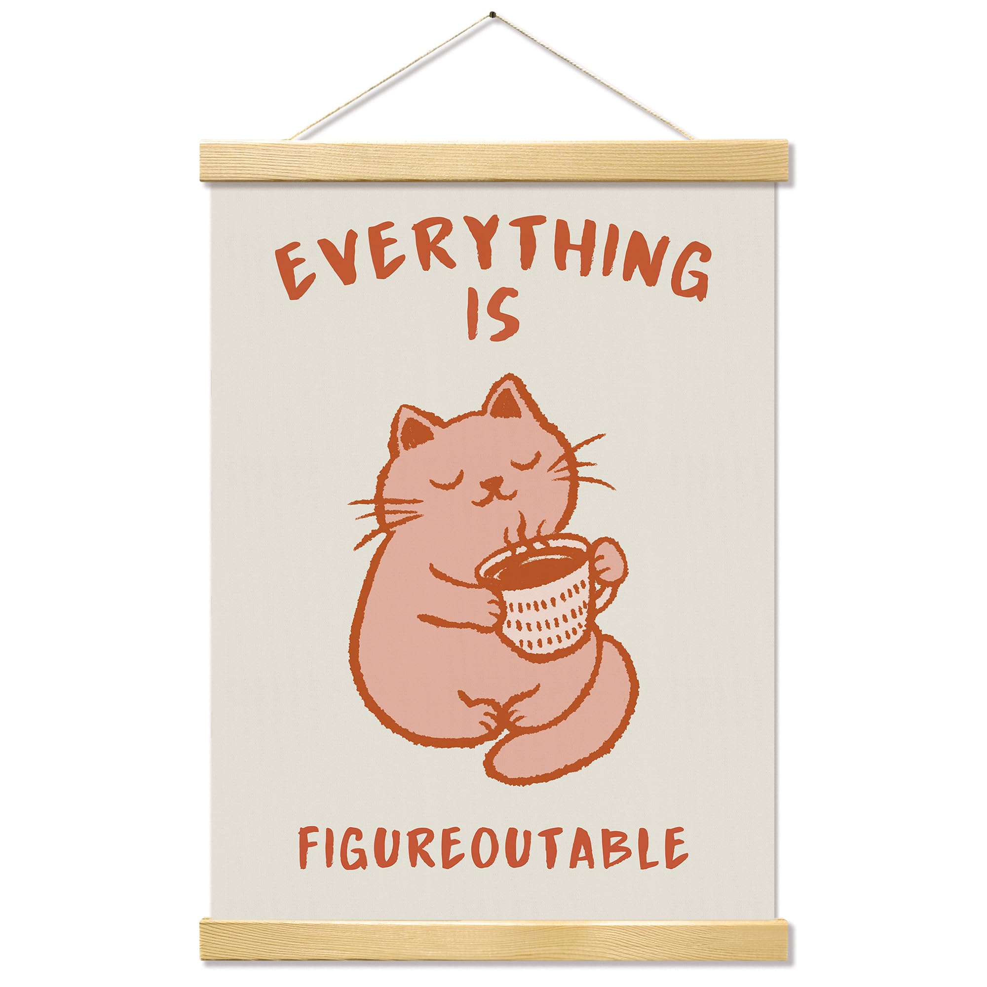 Kaderas Everything is Figureoutable Inspirational Wall Art Poster, Positive Affirmations Wall Decor, Motivational Wall Art for Home Office Classroom