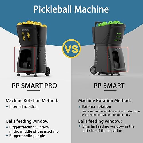 Miniatura 5 de Máquina de pickleball PP Smart PRO, lanzador automático profesional de bolas con aplicación y control remoto, capacidad de más de 80 bolas,
