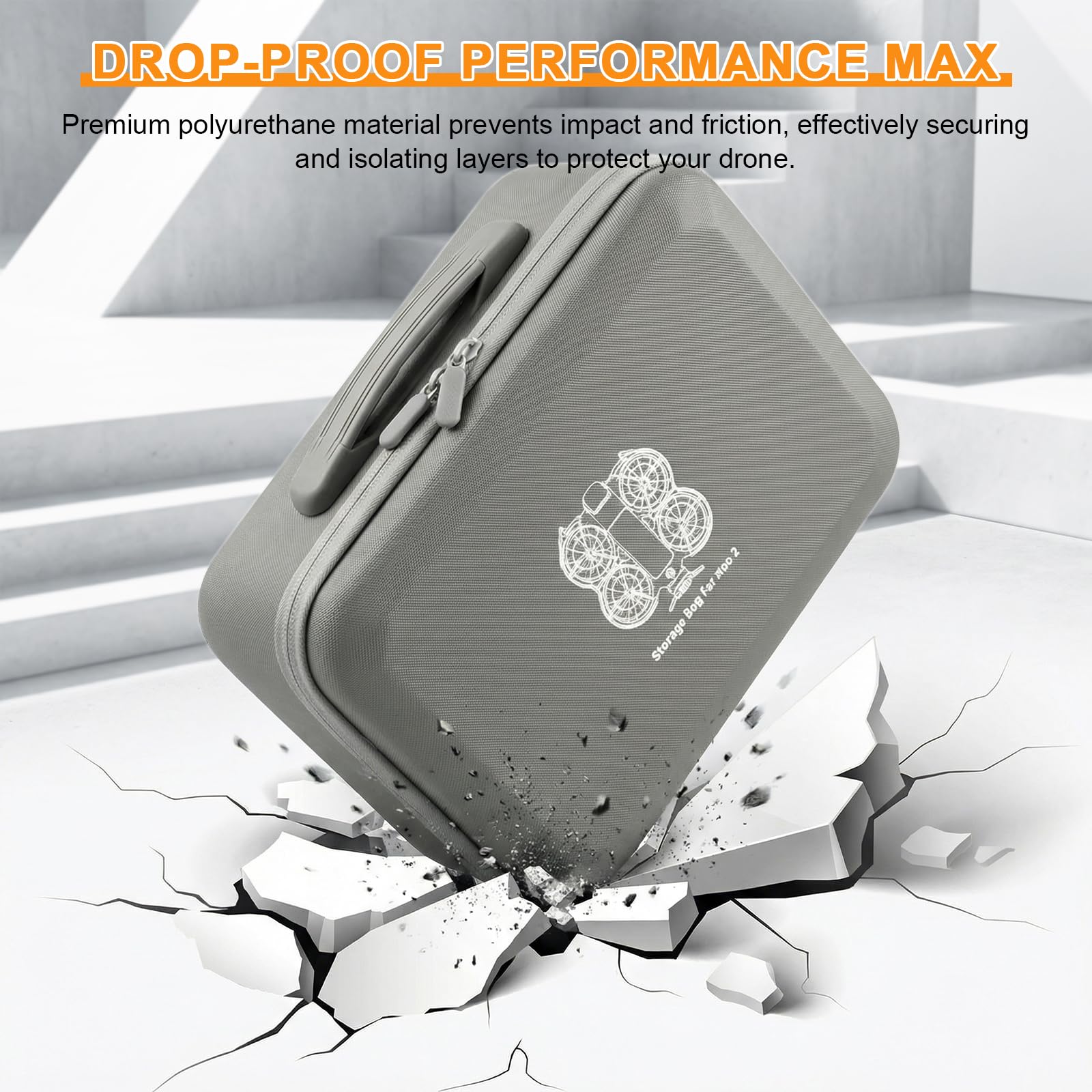 Tasche Kompatibel mit DJI Neo 2, PU Tragetasche Case mit Schultergurt, Leichte Schutztasche Aufbewahrung für Fly More Combo Zubehör, Spritzwasserschutz, Doppelte Reißverschlüsse