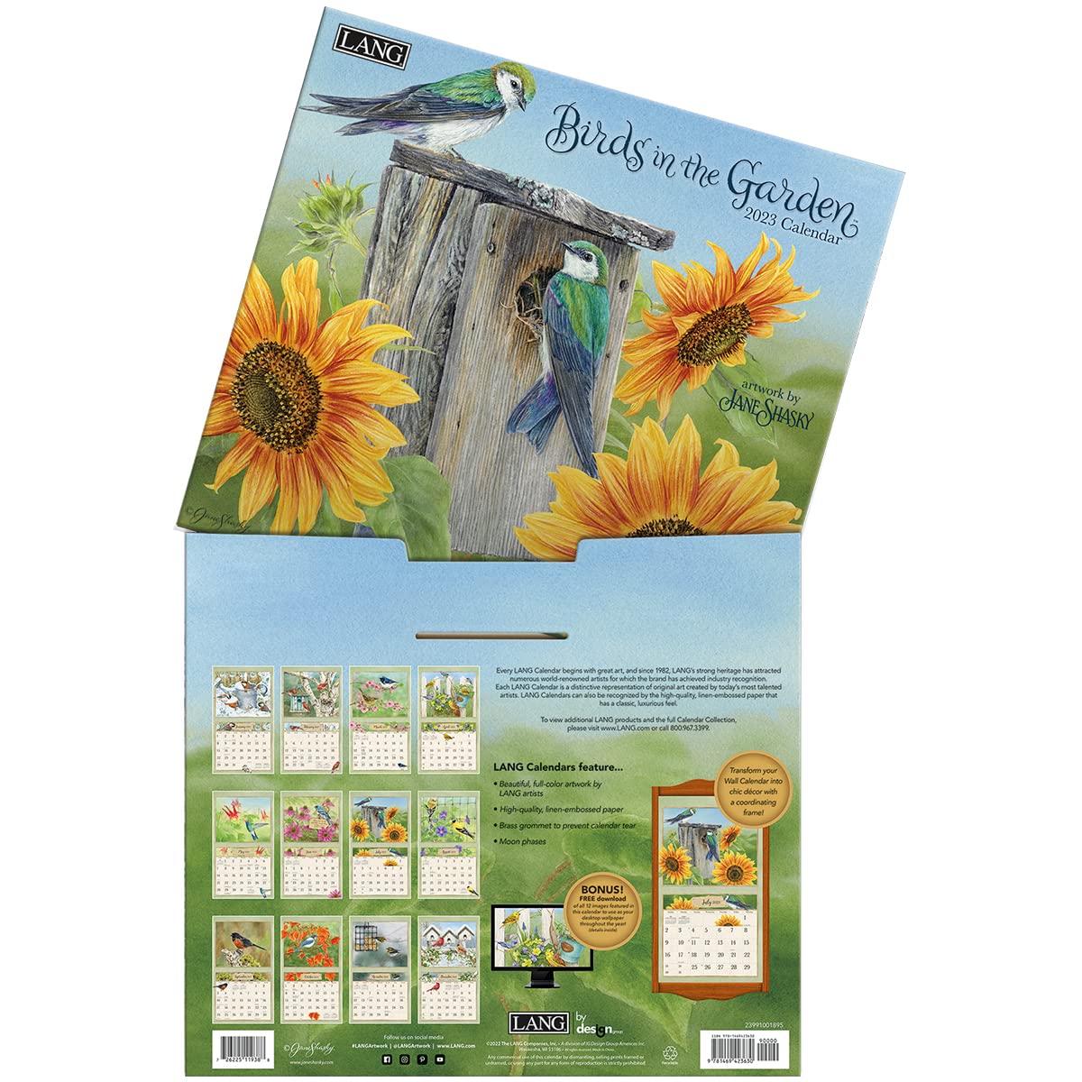 LANG CALENDARIO DE PARED 2023 DE PÁJOS EN EL JARDÍN