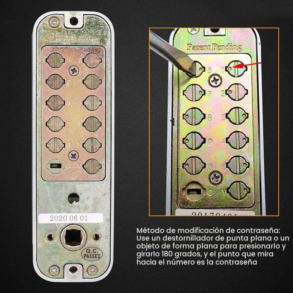 Cerradura de combinación mecánica Puerta de oficina Cerraduras codificadas con contraseña a prueba de agua Seguridad de la puerta Entrada de seguridad para puertas Oficinas en el hogar
