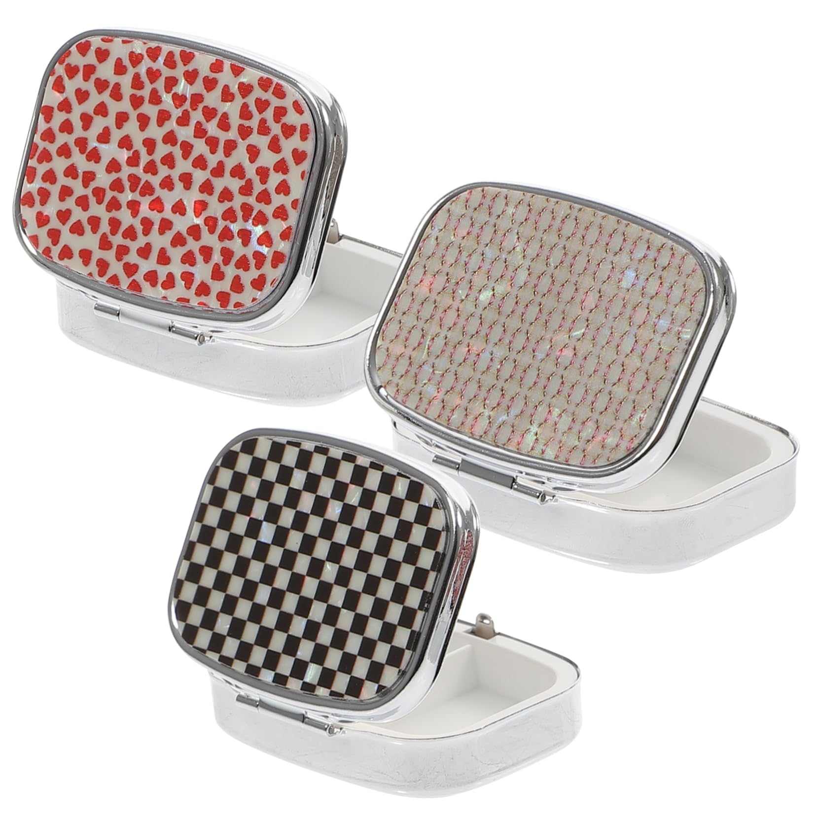 Healeved 9stücke Tragbarer Organizer Für Tabletten Fächer Medikamentendose Für Reisen Kompakte Pillenbox Mit Verschiedenen Designs Streifen Für Unterwegs