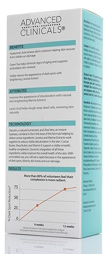 Miniatura 4 de Advanced Clinicals Crema facial Corrector de manchas oscuras con manteca de karité y ácido hialurónico para el cuidado de la piel Hidratante