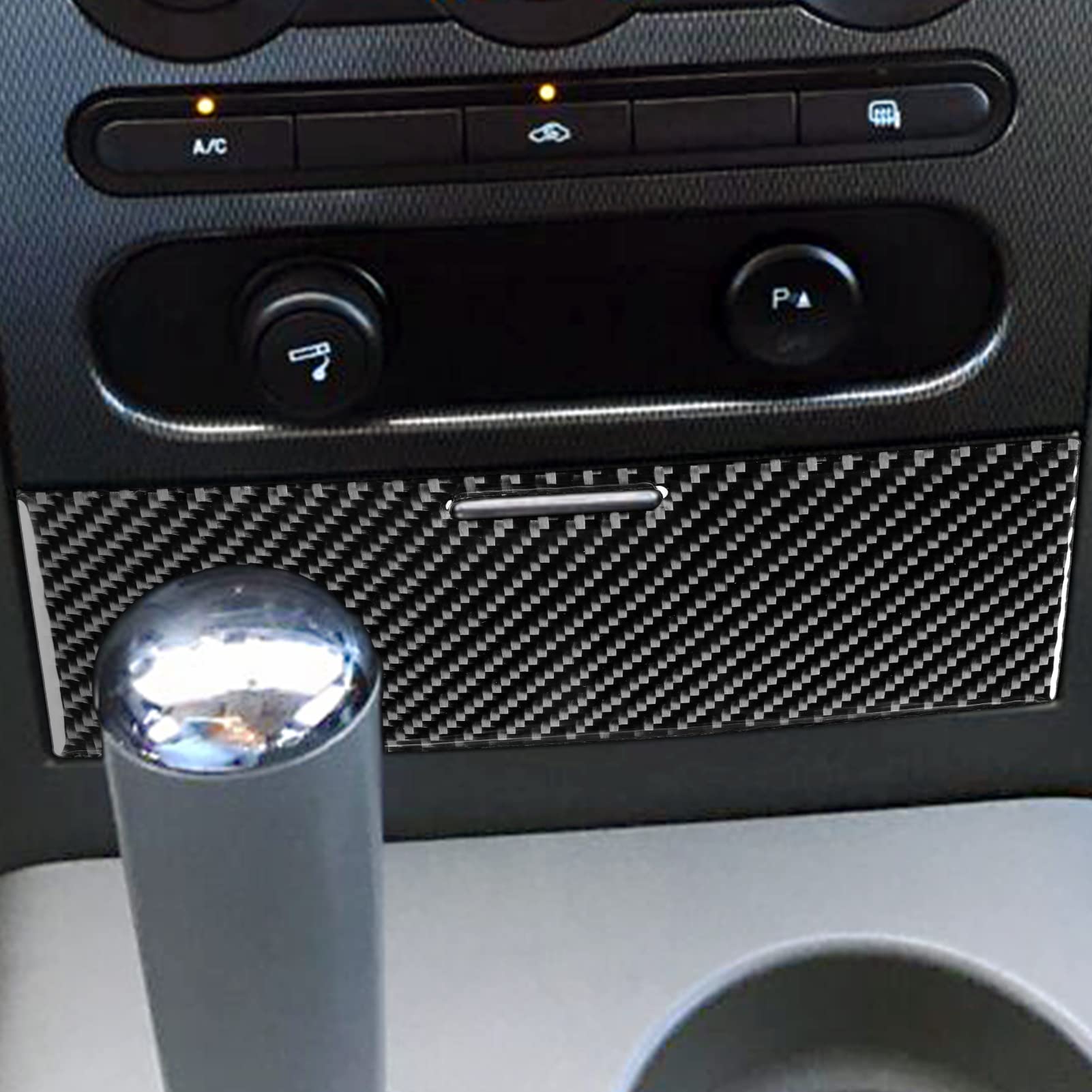 fariyhoo auto interior accessories black carbon fiber ashtray 1 pcs set carbon fiber cover decal for ford f-150 2004-2008