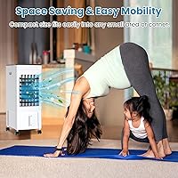 Vista 6 de Aire acondicionado portátil, enfriador de aire evaporativo 3 en 1 tanque de agua de 2 galones, aire acondicionado portátil de volumen de aire ultra