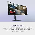 Alienware 34 240Hz QD-OLED Moniteur de jeu courbé - AW3425DW - 34,2 pouces WQHD (3440 x 1440) 240Hz Affichage de 0,03ms, 1800R Courbe, AMD FreeSync Prime Pro, VESA AdaptiveSync, VESA DisplayHDR TrueBlack 400