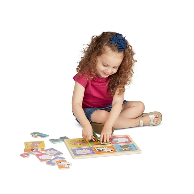 Foto 2 de 8 de Melissa & Doug - Natural Play - Puzzle de madera: Amigos de la granja (6 puzzles de animales de dos piezas)
