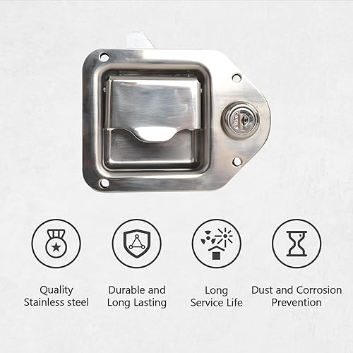 Miniatura 4 de FGJQEFG Caja de herramientas para camión, mango de repuesto, caja de herramientas, pestillo de acero inoxidable, caja de herramientas para camión,